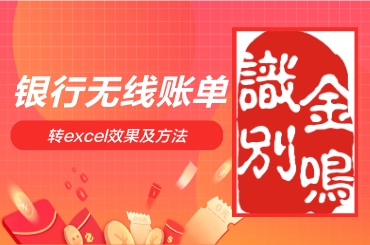 银行无线对账单转excel效果